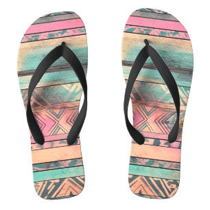 Aztec Southwestern Blue And Pink Tribal Thongs