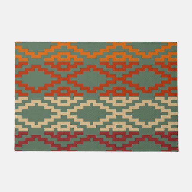 Aztec Southwestern Tribal Diamonds Doormat (Front)