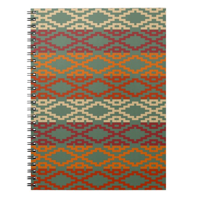 Aztec Southwestern Tribal Diamonds Notebook (Front)