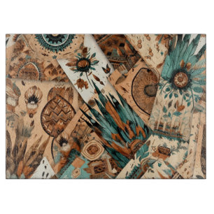 Aztec Southwestern Tribal Feathers Cutting Board