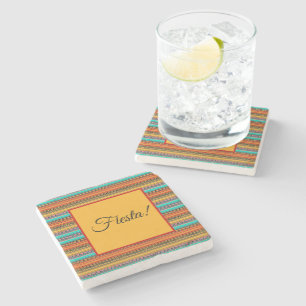 Aztec stripes "Fiesta"  Stone Coaster