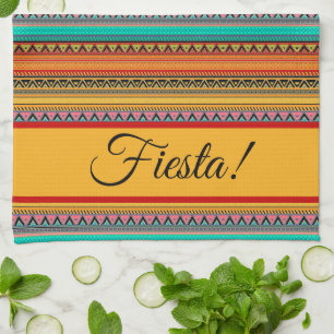Aztec stripes "Fiesta"  Tea Towel