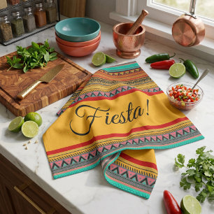 Aztec stripes "Fiesta" Tea Towel