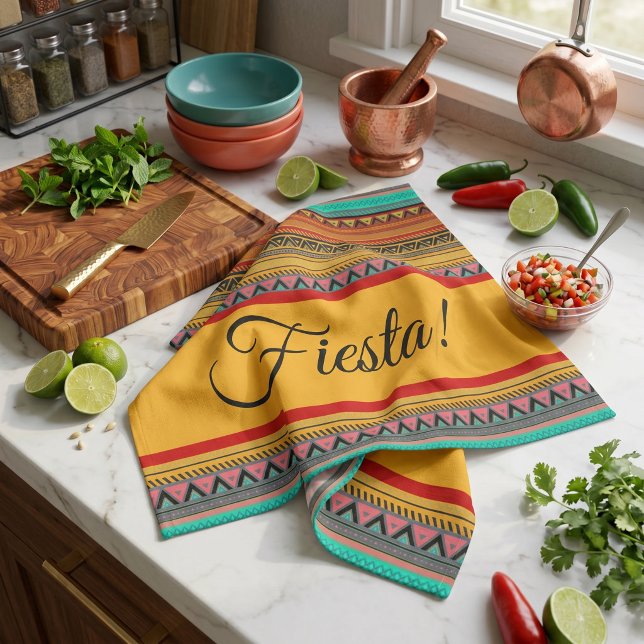 Aztec stripes "Fiesta"  Tea Towel (Creator Uploaded)