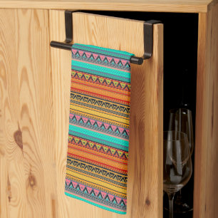 Aztec stripes kitchen towel