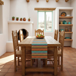 Aztec stripes short table runner