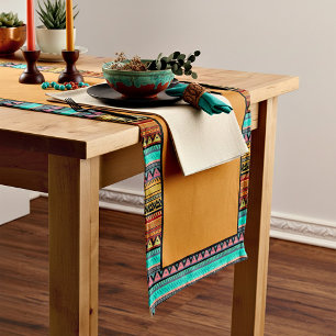Aztec stripes short table runner