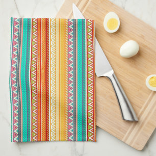 Aztec stripes tea towel
