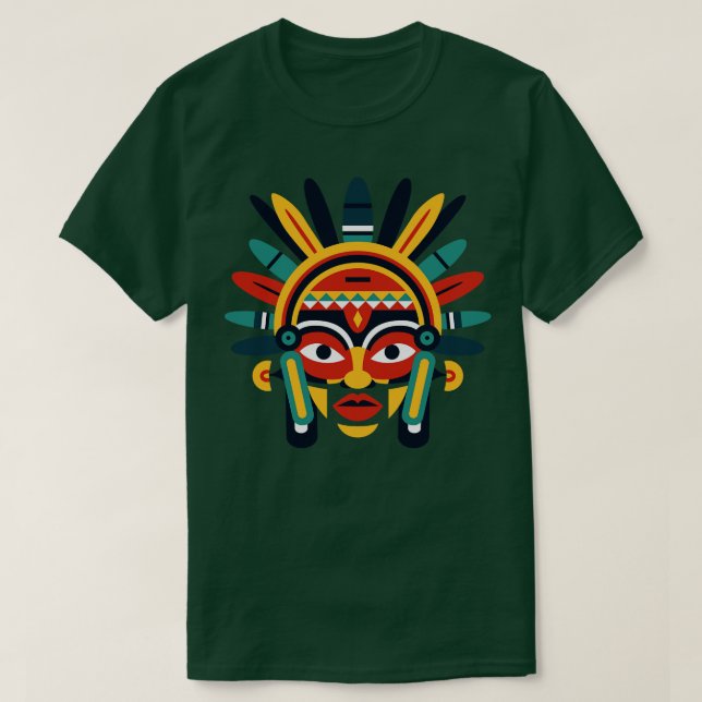 Aztec Style Mask T-Shirt (Design Front)