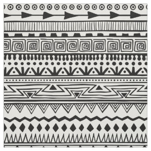 Aztec style pattern black white pattern fabric