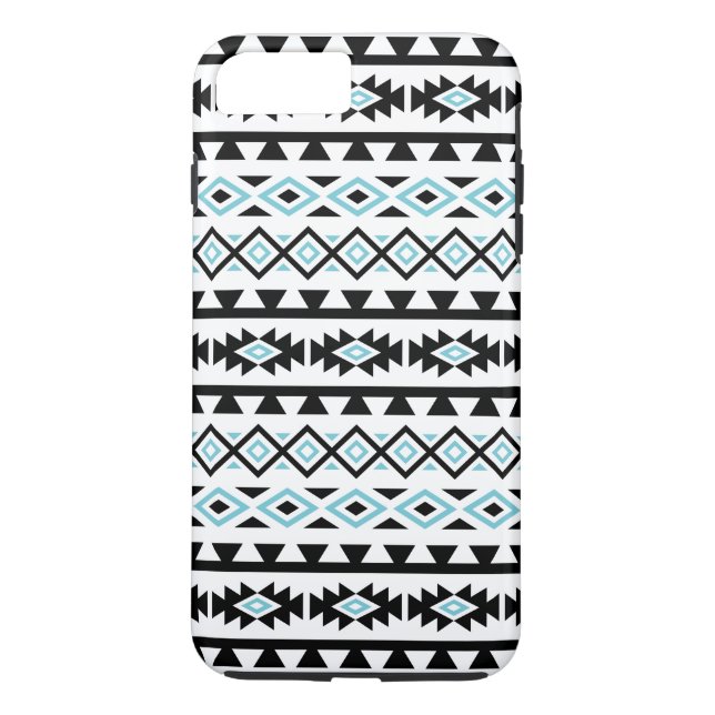 Aztec Stylised Big Pattern II Black Blue White Case-Mate iPhone Case (Back)