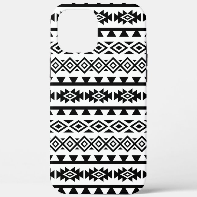 Aztec Stylised Big Pattern II Black on White Case-Mate iPhone Case (Back)
