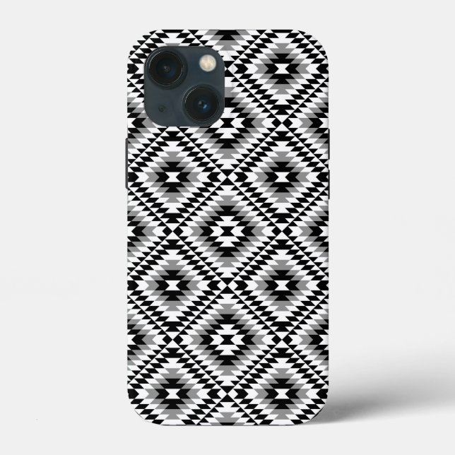 Aztec Stylised BW+Grey Symbol Pattern Case-Mate iPhone Case (Back)