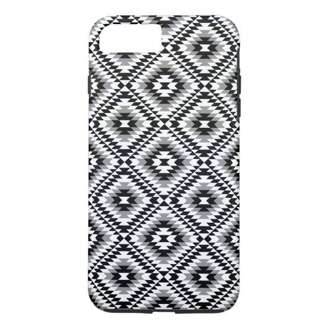 Aztec Stylised BW+Grey Symbol Pattern Case-Mate iPhone Case (Back)