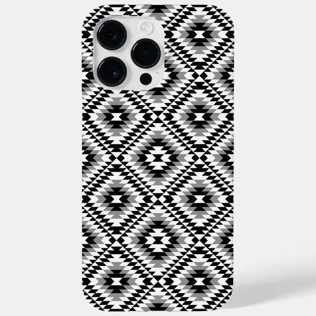 Aztec Stylised BW+Grey Symbol Pattern Case-Mate iPhone Case (Back)