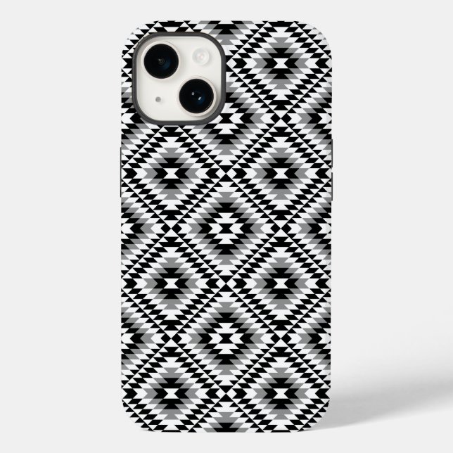 Aztec Stylised BW+Grey Symbol Pattern Case-Mate iPhone Case (Back)