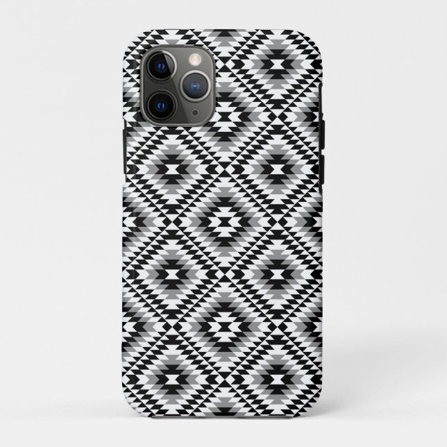 Aztec Stylised BW+Grey Symbol Pattern Case-Mate iPhone Case (Back)