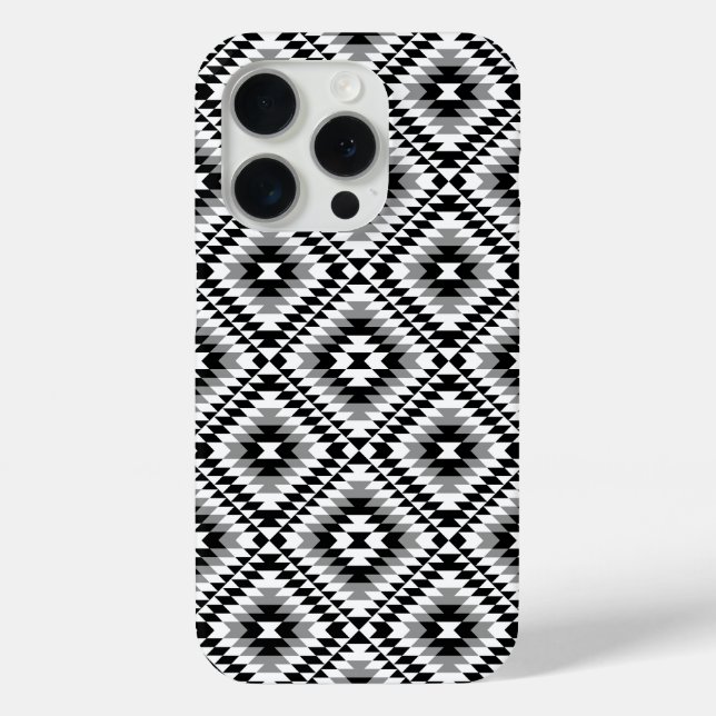 Aztec Stylised BW+Grey Symbol Pattern Case-Mate iPhone Case (Back)