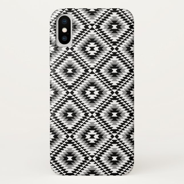 Aztec Stylised BW+Grey Symbol Pattern Case-Mate iPhone Case (Back)