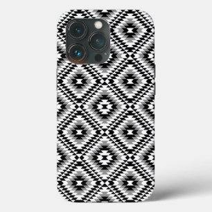 Aztec Stylised BW+Grey Symbol Pattern iPhone 13 Pro Case