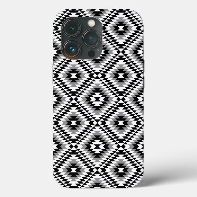 Aztec Stylised BW+Grey Symbol Pattern Case-Mate iPhone Case (Back)