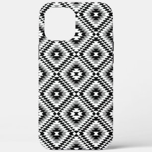 Aztec Stylised BW+Grey Symbol Pattern iPhone 12 Pro Max Case