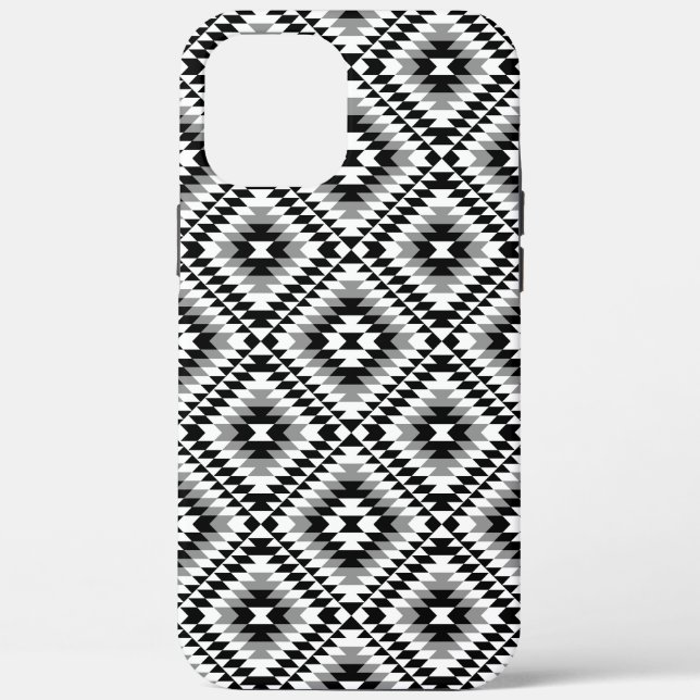 Aztec Stylised BW+Grey Symbol Pattern Case-Mate iPhone Case (Back)