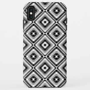 Aztec Stylised BW+Grey Symbol Pattern iPhone XS Max Case