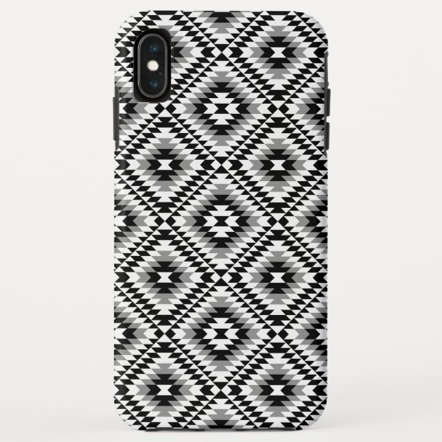 Aztec Stylised BW+Grey Symbol Pattern Case-Mate iPhone Case (Back)