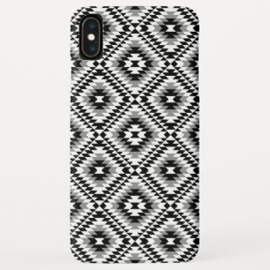 Aztec Stylised BW+Grey Symbol Pattern iPhone XS Max Case