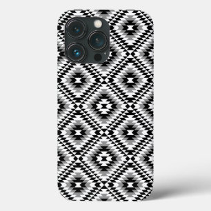 Aztec Stylised BW+Grey Symbol Pattern iPhone 13 Pro Case