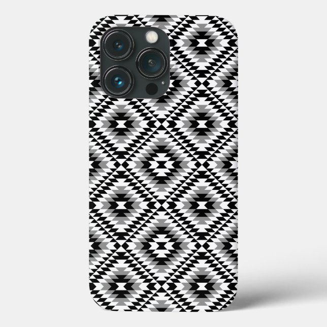 Aztec Stylised BW+Grey Symbol Pattern Case-Mate iPhone Case (Back)