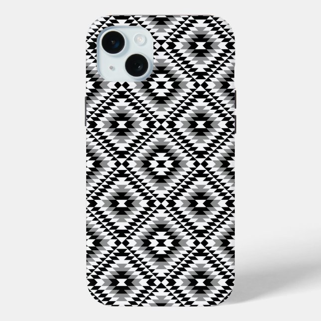 Aztec Stylised BW+Grey Symbol Pattern Case-Mate iPhone Case (Back)