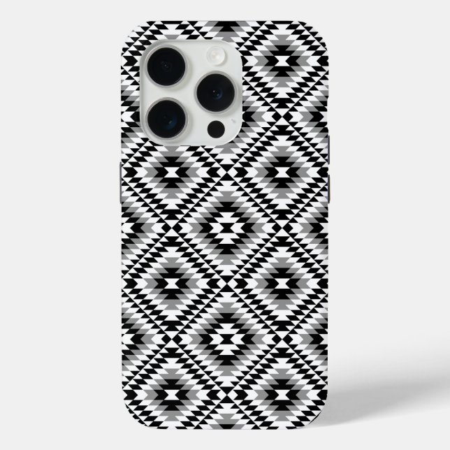 Aztec Stylised BW+Grey Symbol Pattern Case-Mate iPhone Case (Back)