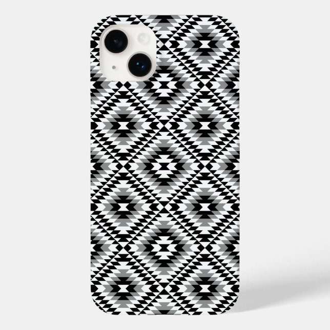 Aztec Stylised BW+Grey Symbol Pattern Case-Mate iPhone Case (Back)