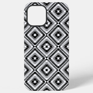 Aztec Stylised BW+Grey Symbol Pattern iPhone 12 Pro Max Case