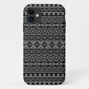 Aztec Stylised Pattern Black & Grey I iPhone 11 Case