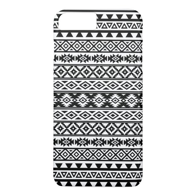 Aztec Stylised Pattern Black & White Case-Mate iPhone Case (Back)