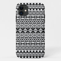 Aztec Stylised Pattern Black & White
