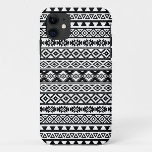 Aztec Stylised Pattern Black & White iPhone 11 Case