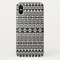 Aztec Stylised Pattern Black & White