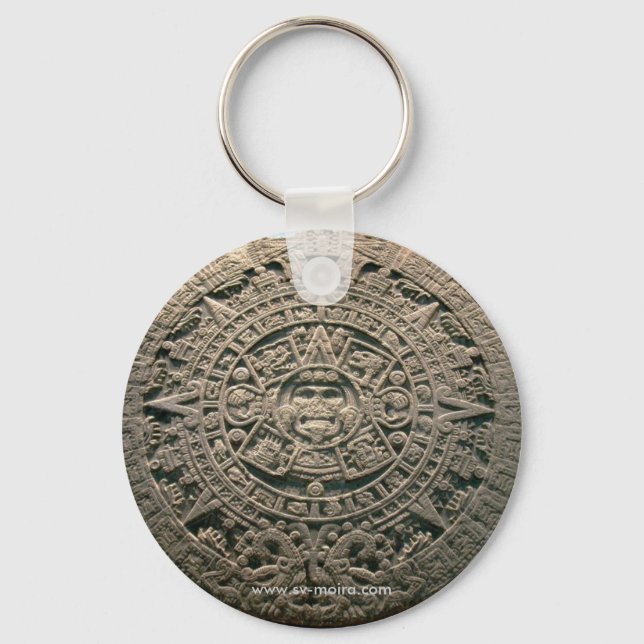 Aztec "Sun calendar," Mexico City Key Ring (Front)