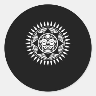 Aztec Sun Symbol Warrior Maya Inca Culture Gift Classic Round Sticker