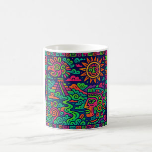 Aztec Sunrise – Neon Mayan Mug