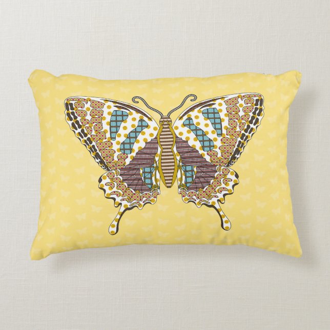 Aztec Swallowtail Accent Pillow (Front)
