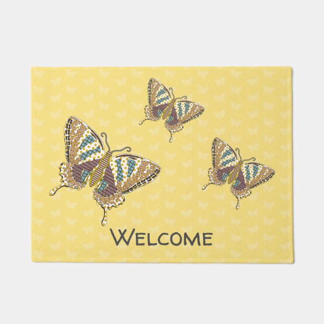 Aztec Swallowtail Doormat (Front)