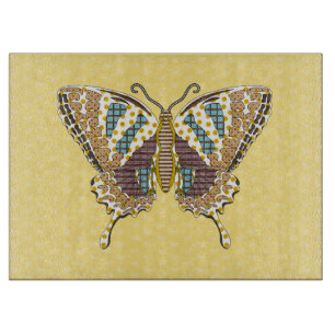 Aztec Swallowtail Glass Cutting Board