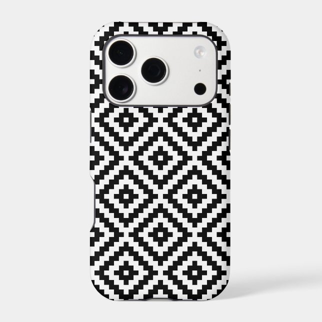 Aztec Symbol Block Ptn Black & White I (Back)