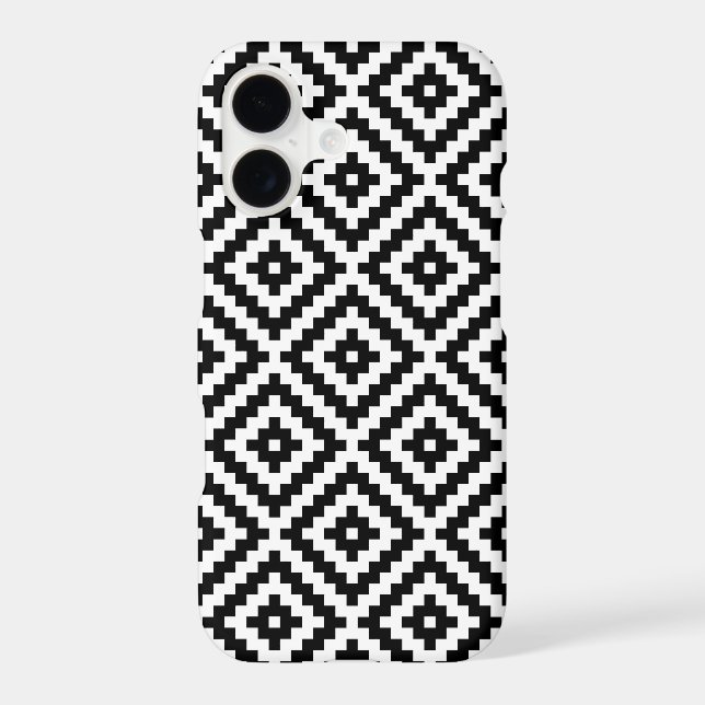 Aztec Symbol Block Ptn Black & White I (Back)