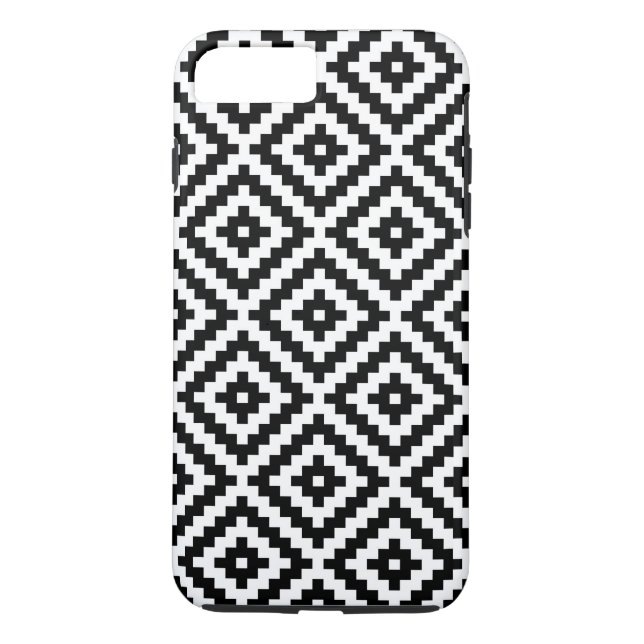 Aztec Symbol Block Ptn Black & White I Case-Mate iPhone Case (Back)